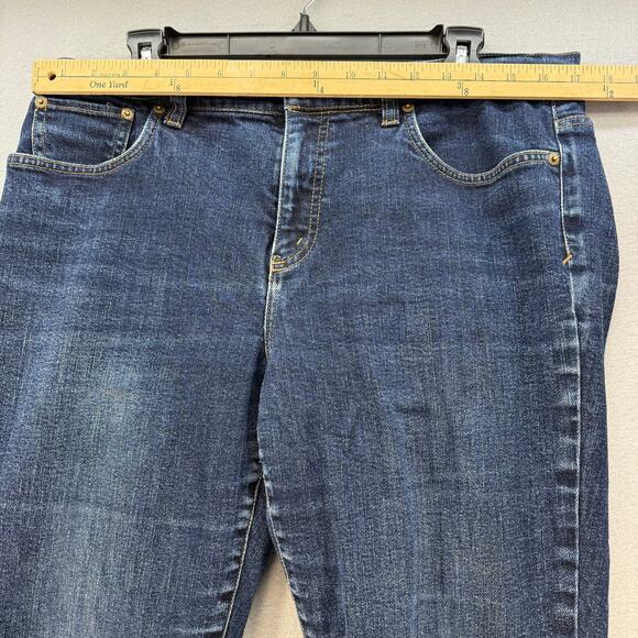 Lauren Jeans Co Women's Jeans 14P Dark Blue Logo Pocket Classic Straight - Picture 9 of 13